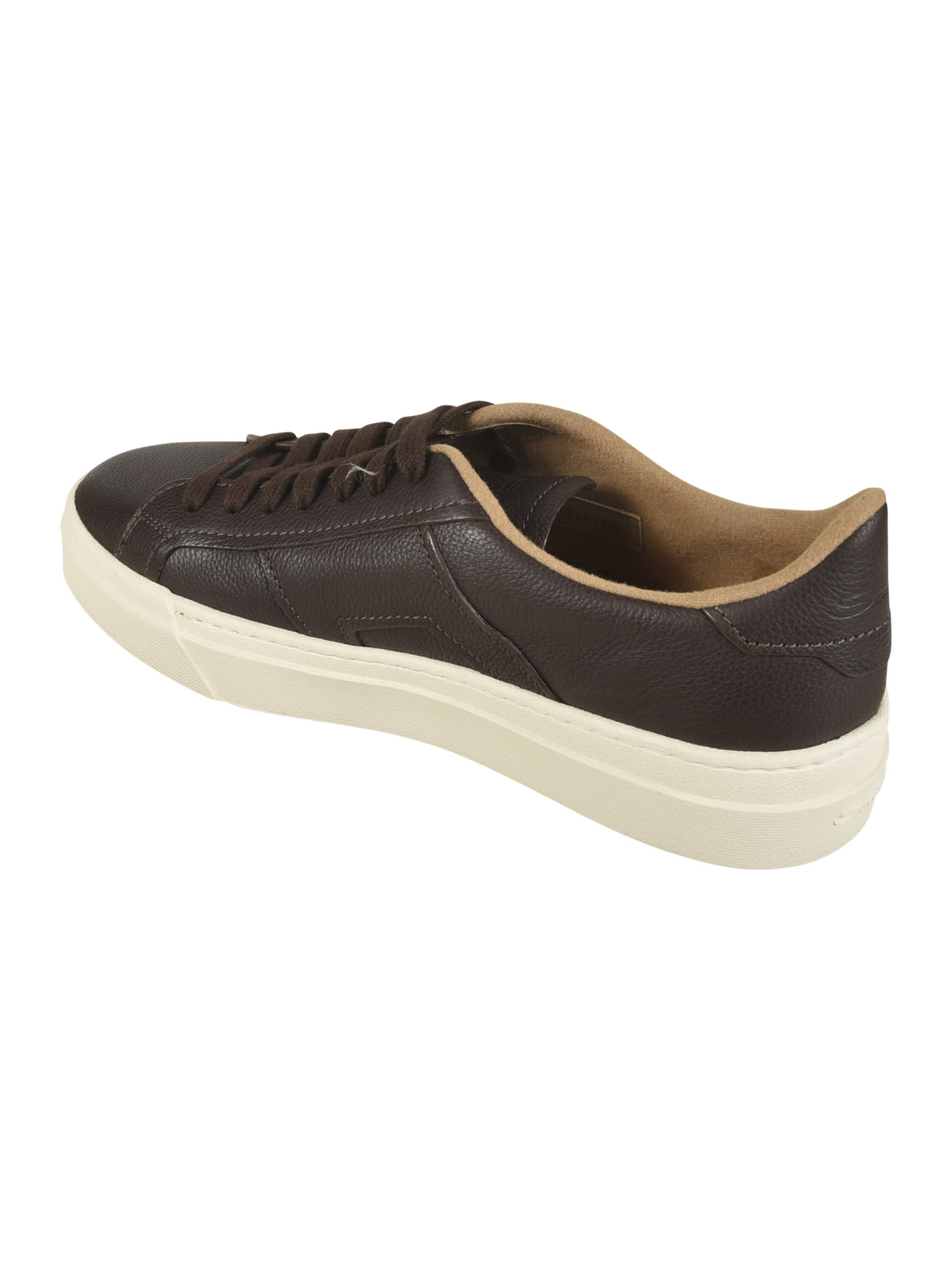 Shop Santoni Logo Sided Sneakers In Dark Brown