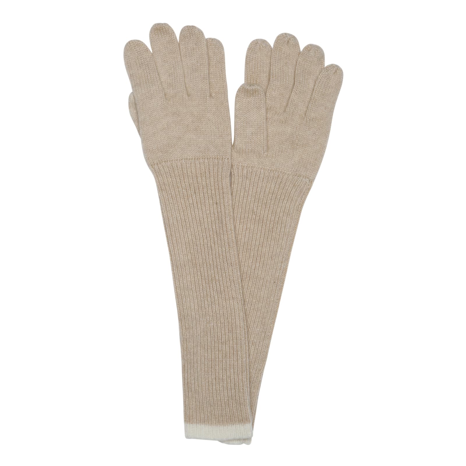 Aspesi Honey Beige Cashmere Long Gloves