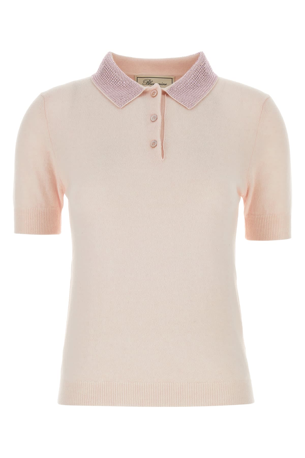 Shop Blumarine 4m095a Polo Knit+strass In Powderpink