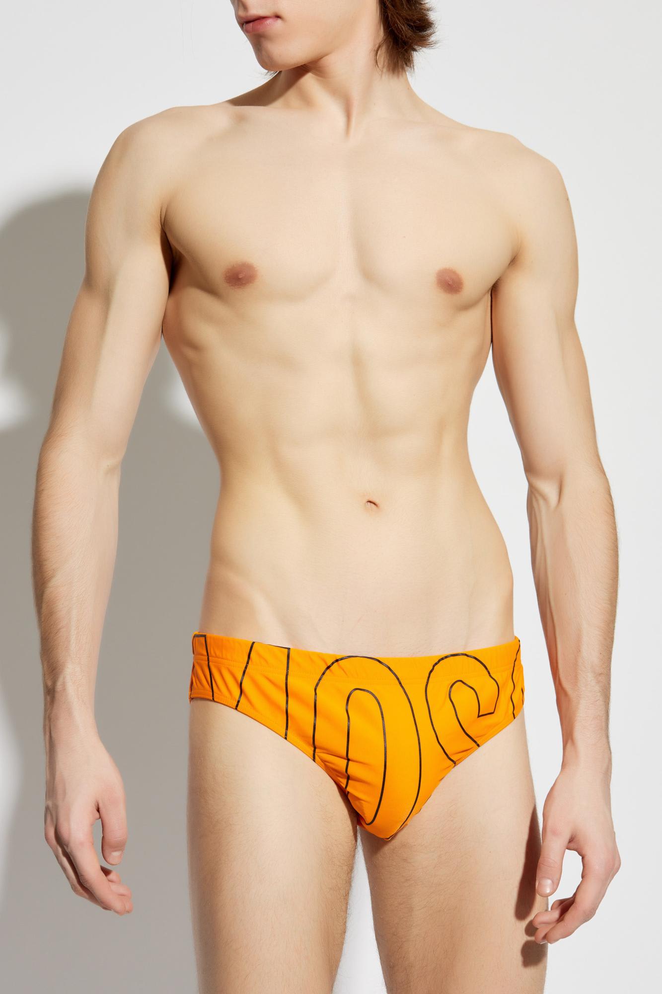 Moschino Swim Briefs In Fantasy Print Orange 61