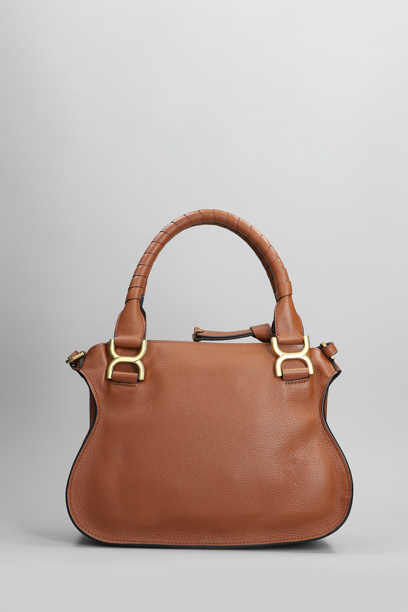Shop Chloé Small Double Carry Shoulder Bag In Brown Leather
