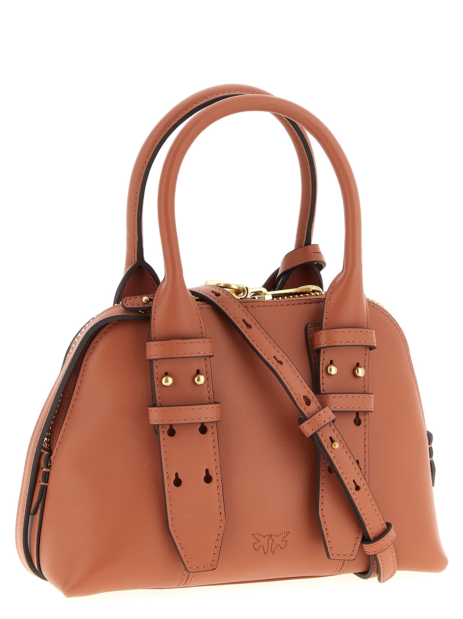 Pinko Buckle-detailing Shoulder Bag In Pink