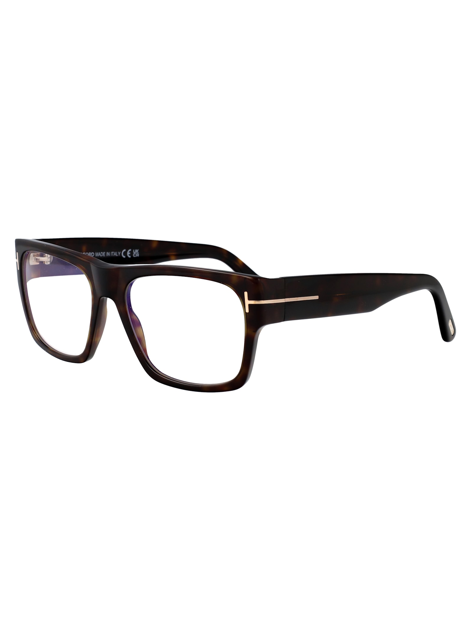 Tom Ford Womens Black Tr001853 Round-frame Acetate Optical Glasses In Avana Scura