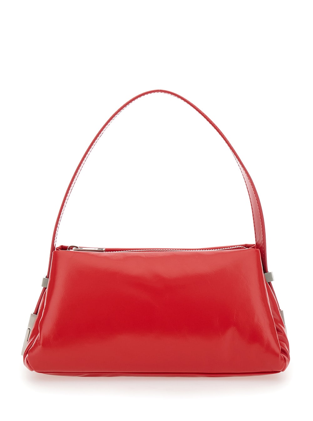 Shop Osoi Pillow Mini Red Shoulder Bag With Logo Detail On The Front In Leather Woman