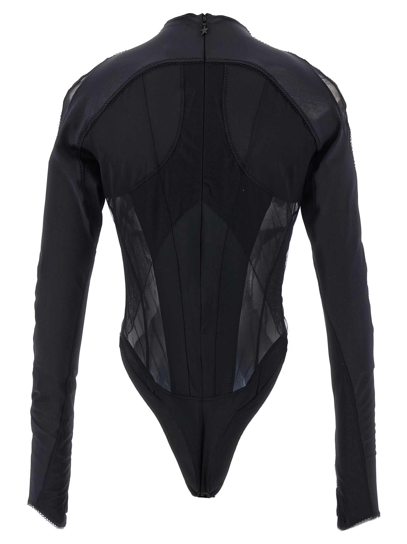Shop Mugler Multi-layer Lingerie Bodysuit In Black