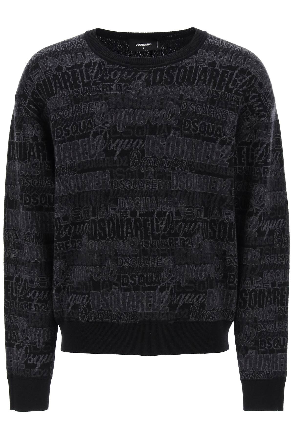 DSQUARED2 WOOL SWEATER WITH LOGO LETTERING MOTIF