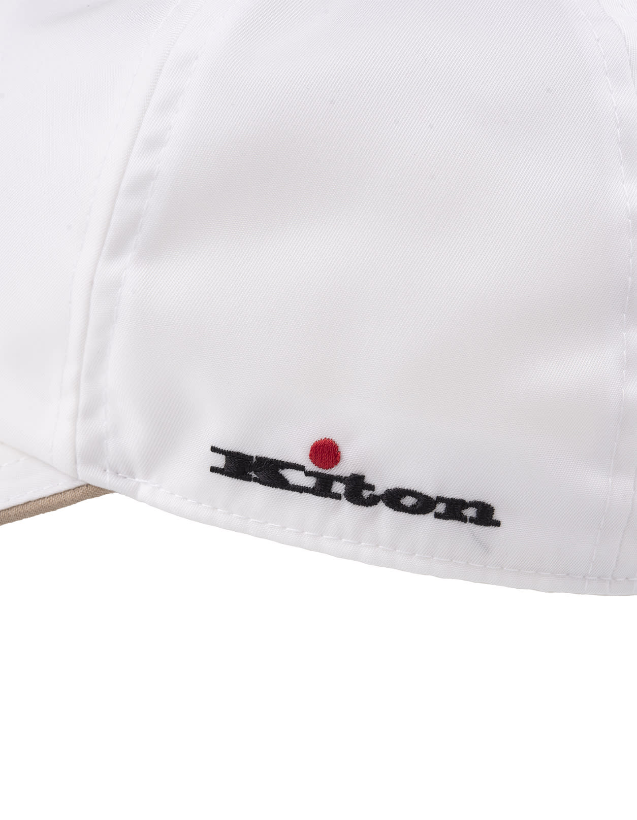 Shop Kiton White Nylon Baseball Hat With Logo