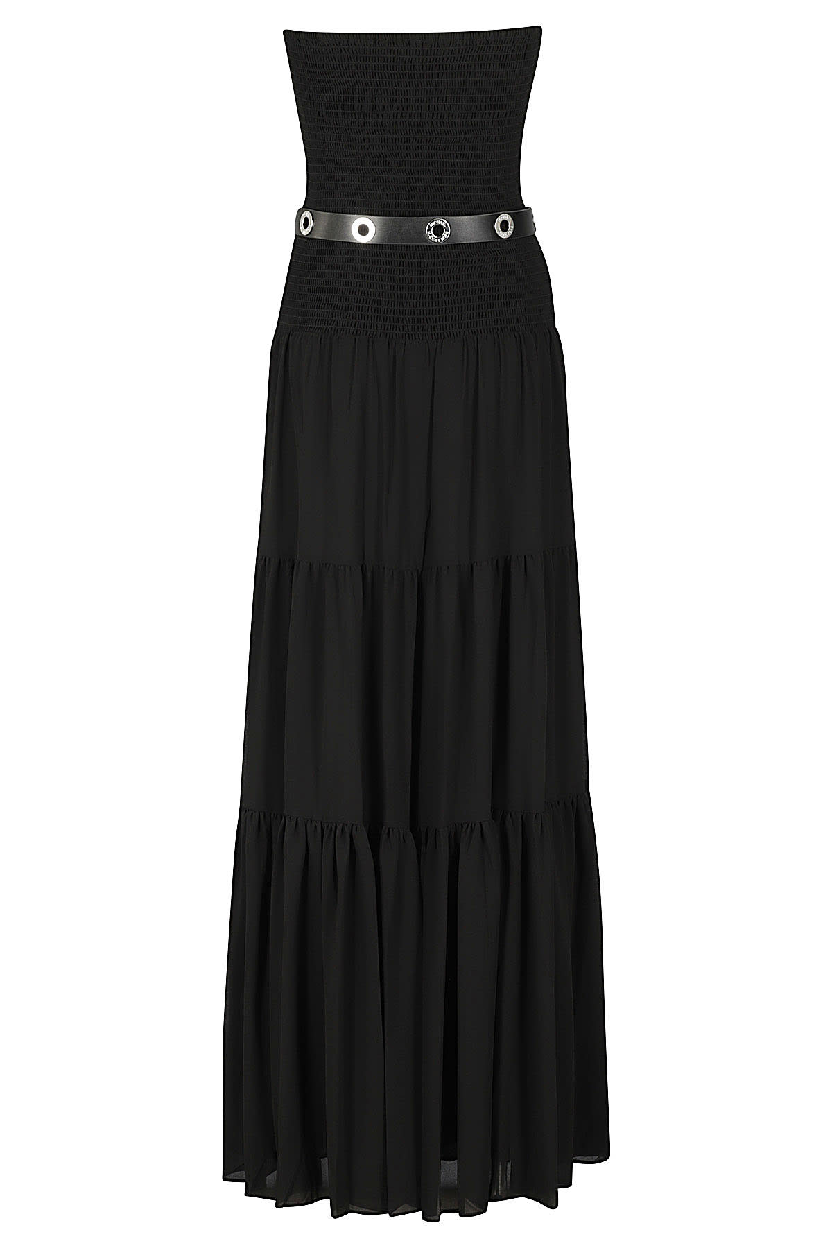 Shop Michael Michael Kors Maxi Smk Tiered Dress In Black