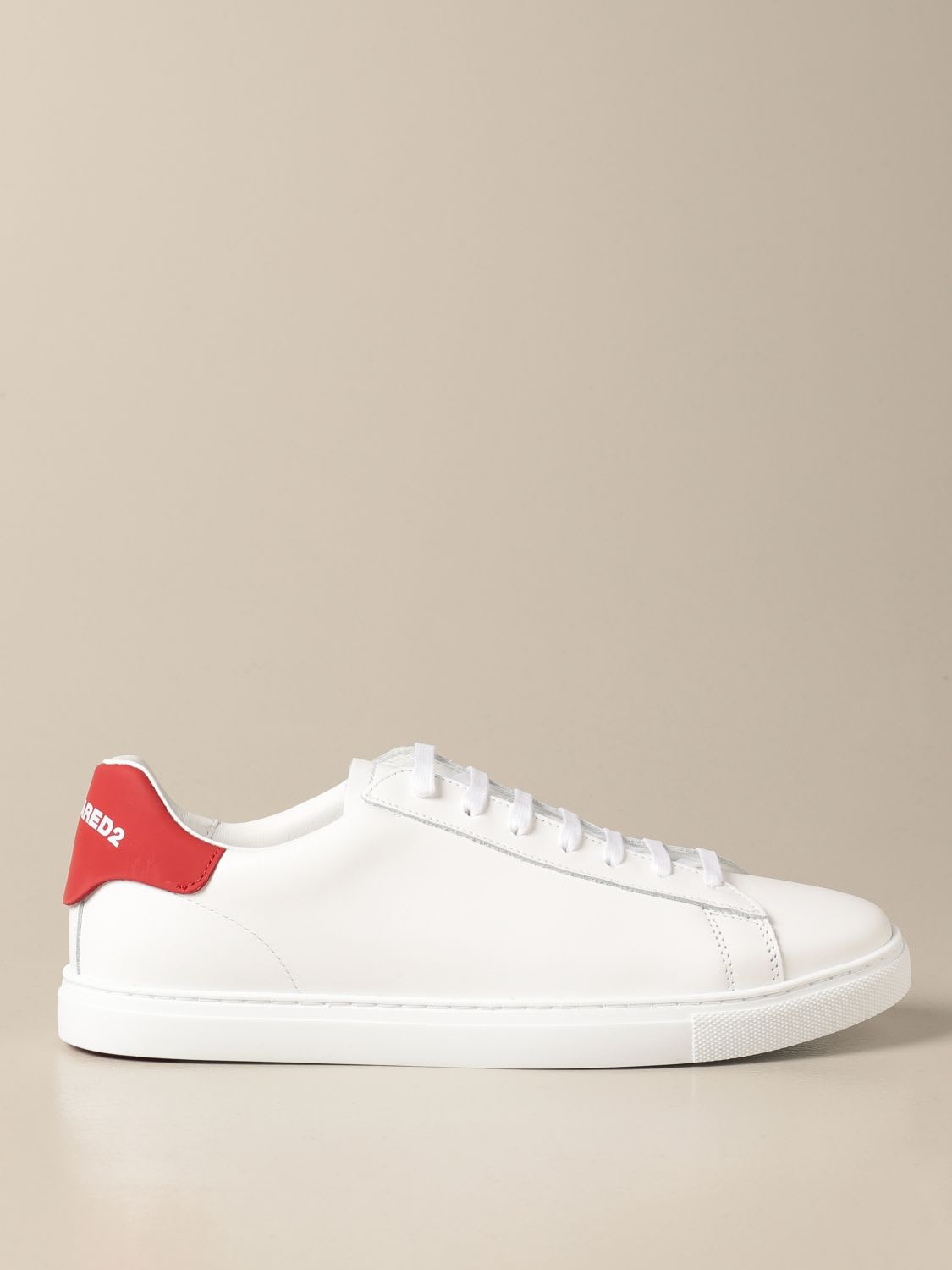 DSQUARED2 SNEAKERS IN LEATHER WITH LOGO,SNM0005 11570001-CALF M1747