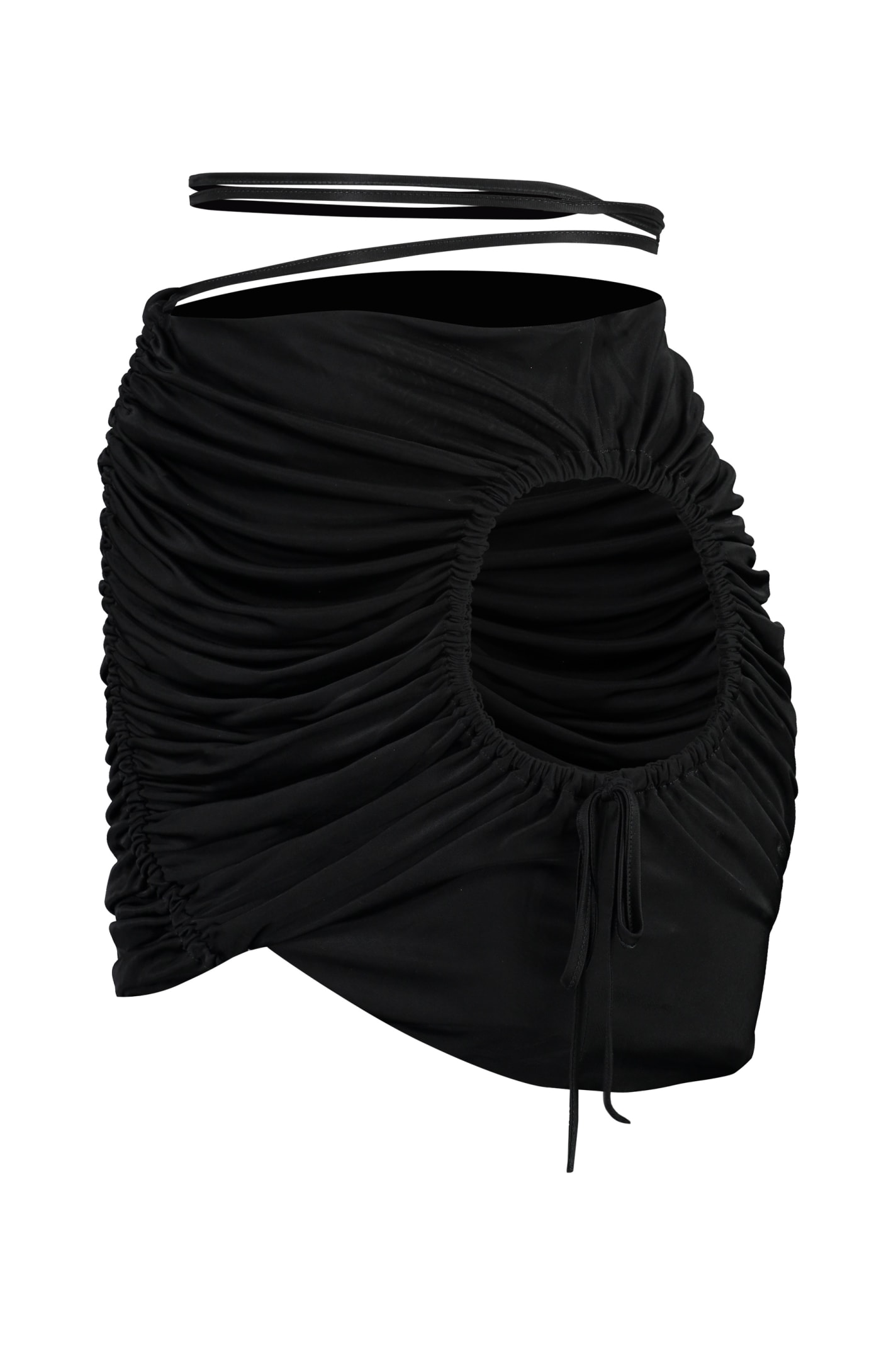 Shop Andreädamo Draped Skirt In Black