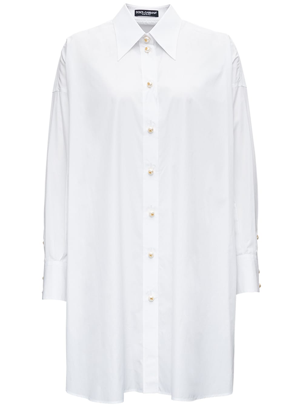 Dolce & Gabbana Oversized White Cotton Poplin Shirt