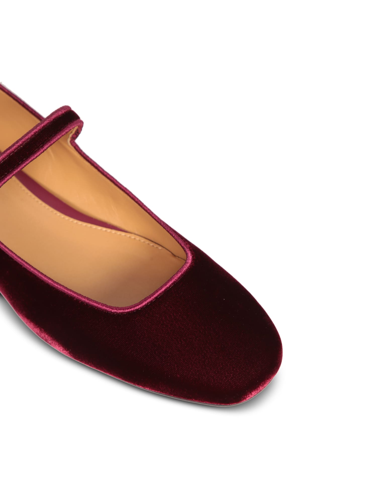 Shop Tod's Velvet Ballerinas In Bordeaux