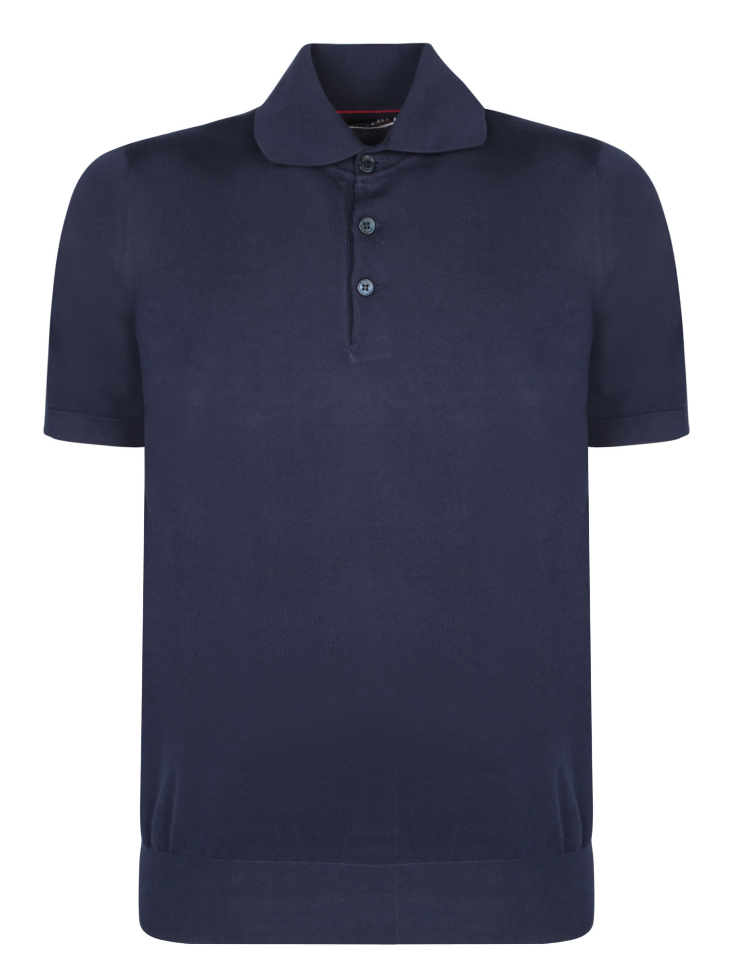 Brunello Cucinelli Short Sleeves Blue Polo Shirt