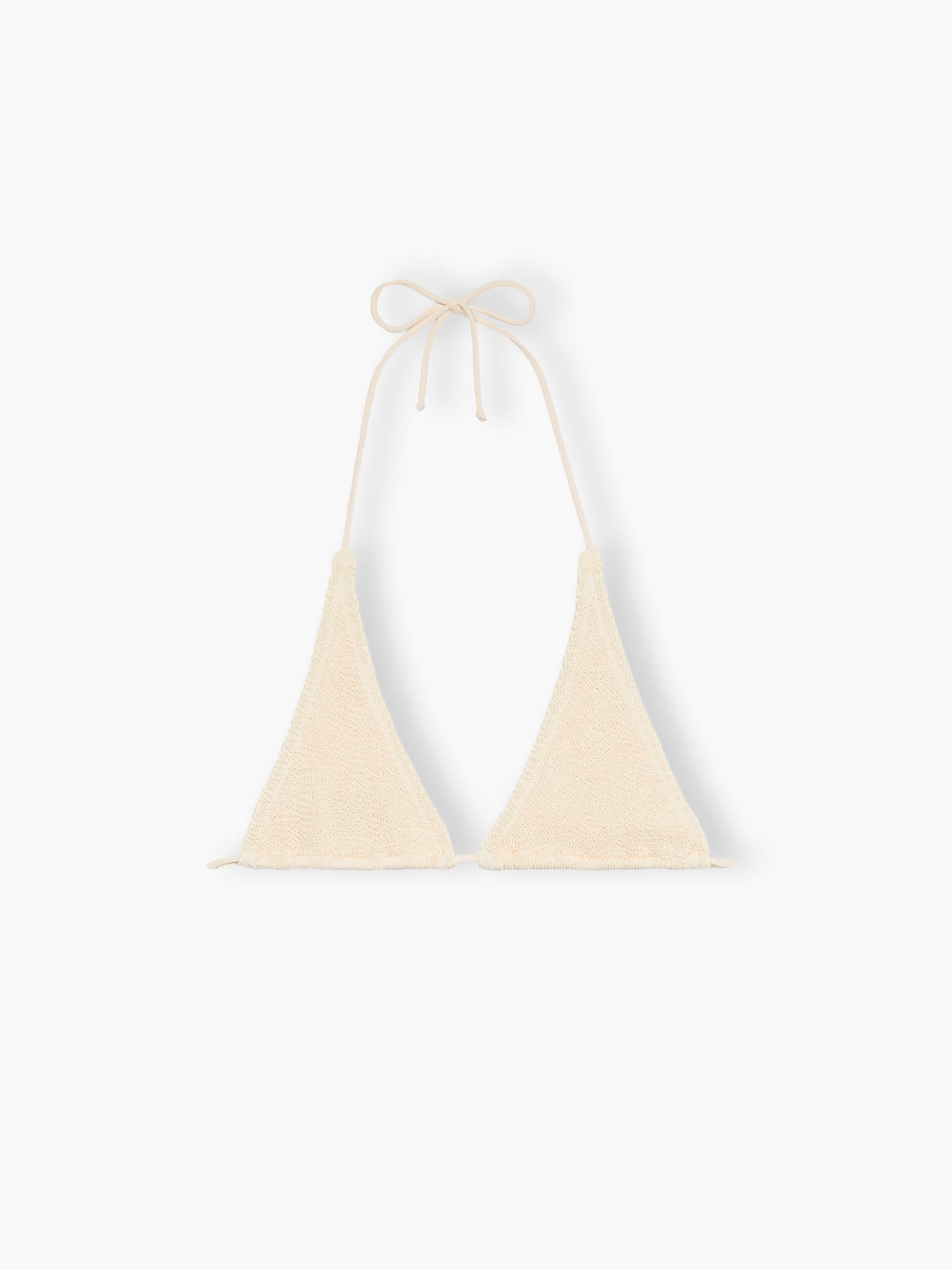 Mc2 Saint Barth Woman White Crinkle Triangle Top Guiana In White