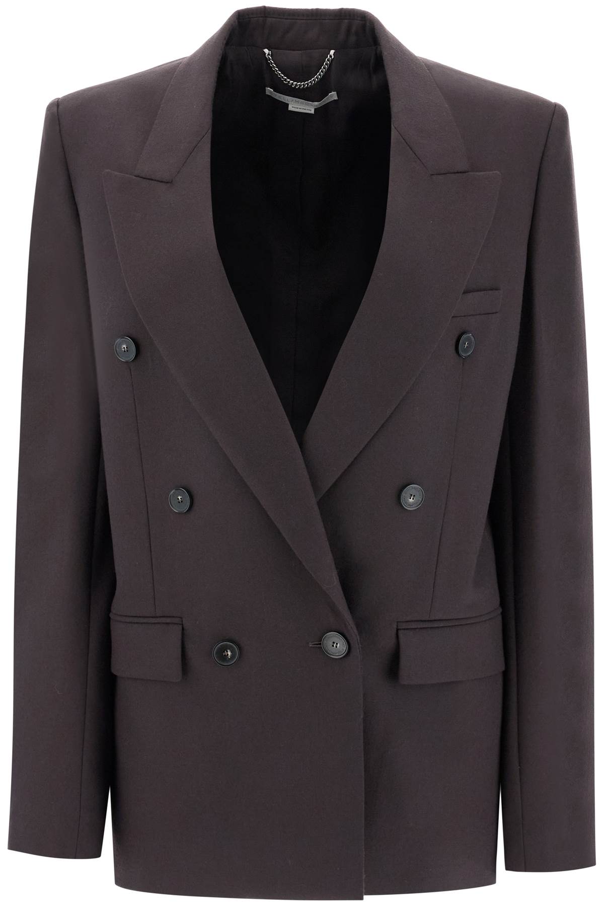 Shop Stella Mccartney Double-breasted Wool Blazer In Cioccolato