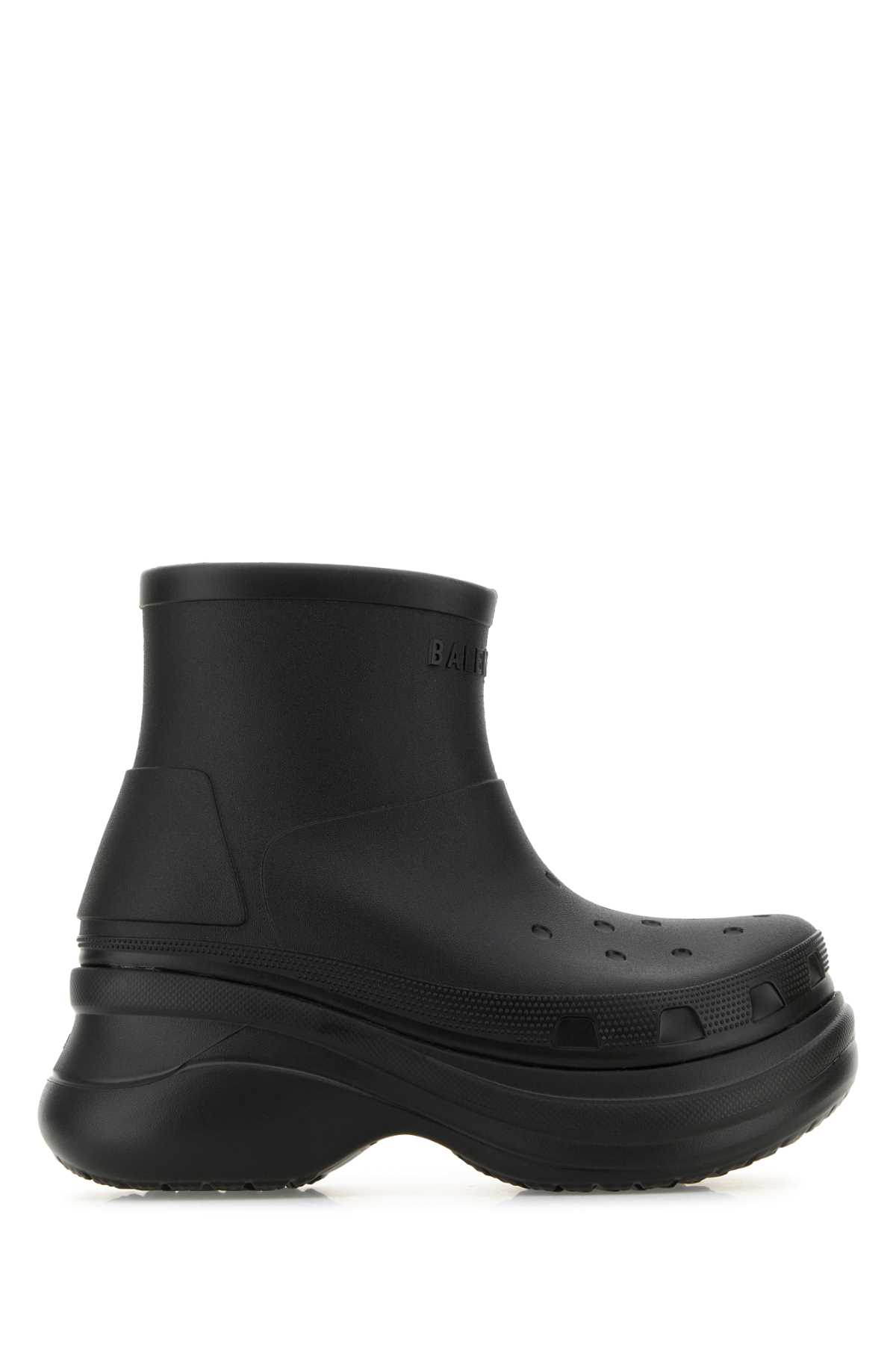 Black Rubber Crocs Ankle Boots