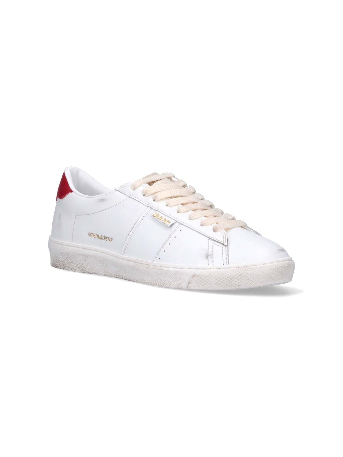 Shop Golden Goose Matchstar Sneakers In White/red 10350