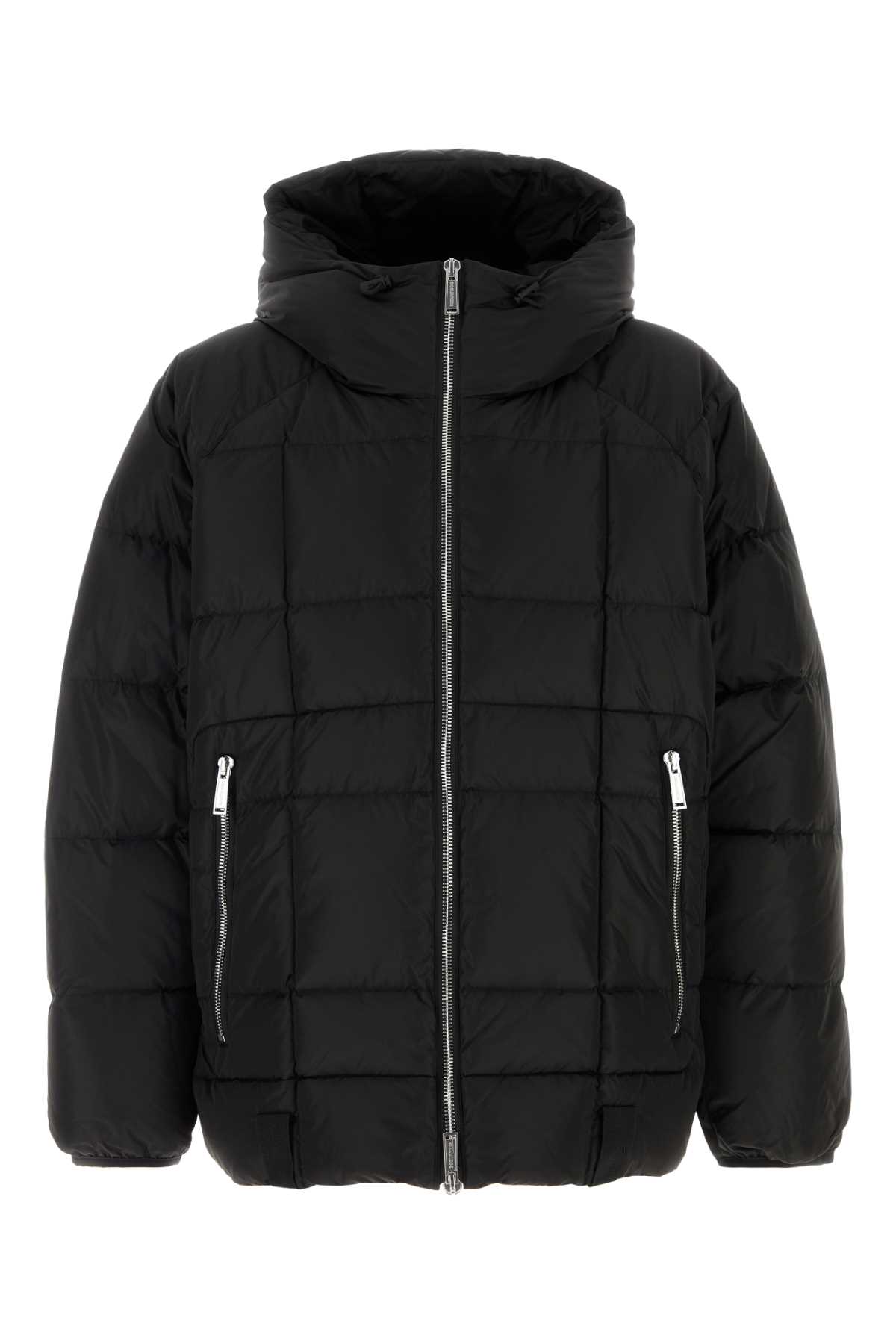 Dsquared2 Men 3d Long Nylon Down Jacket In Black