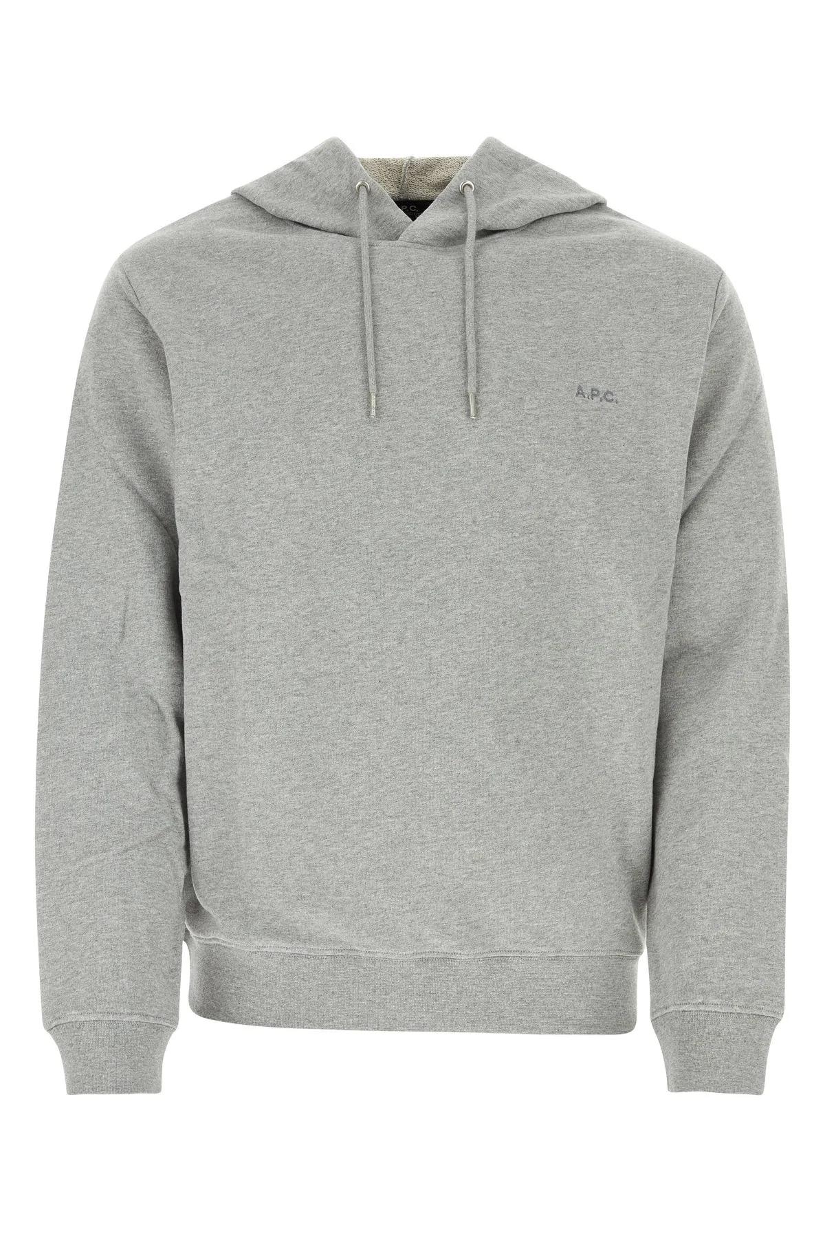 Shop Apc Grey Cotton Sweatshirt