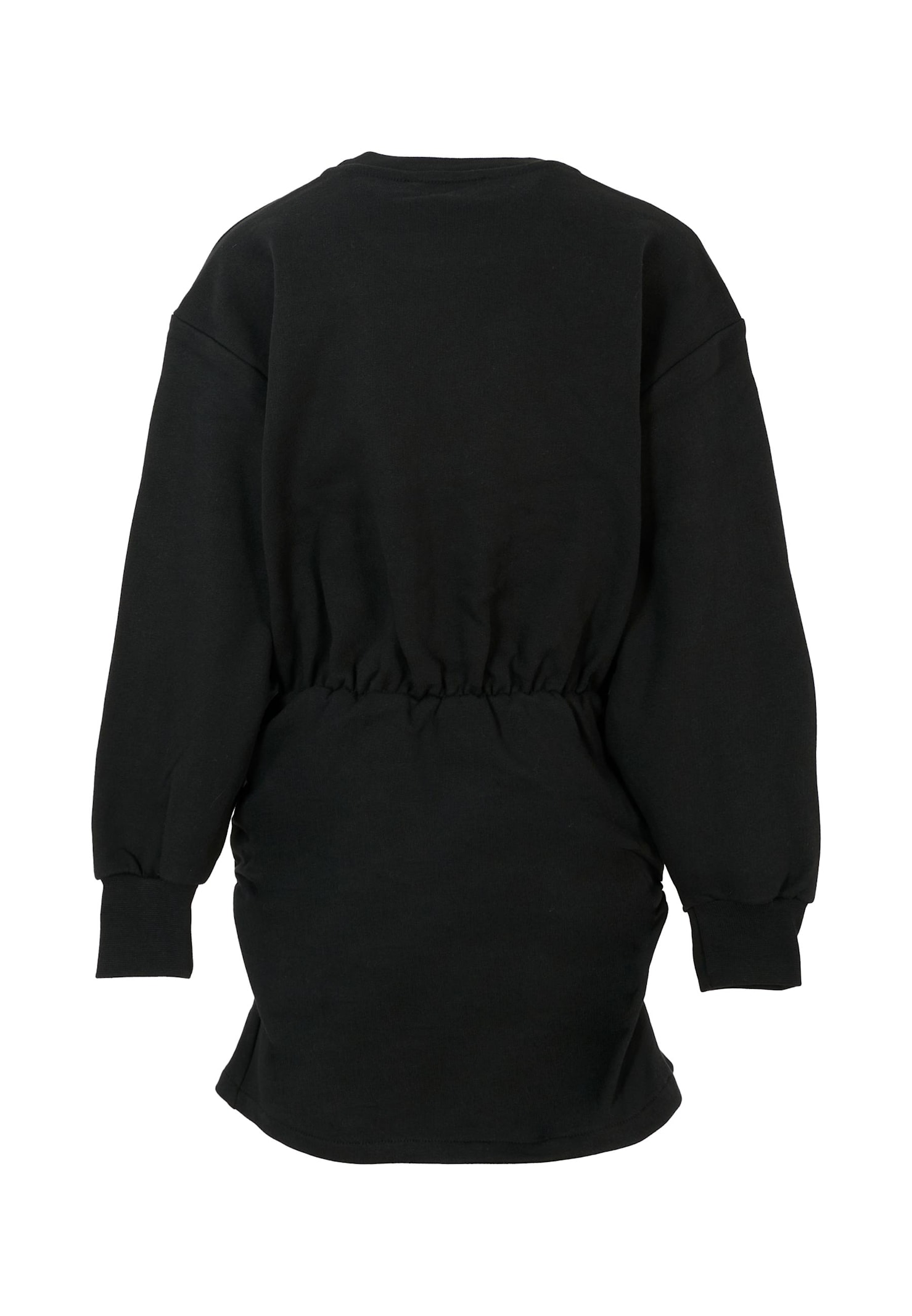 Msgm Black Dress For Girl With Logo In Black