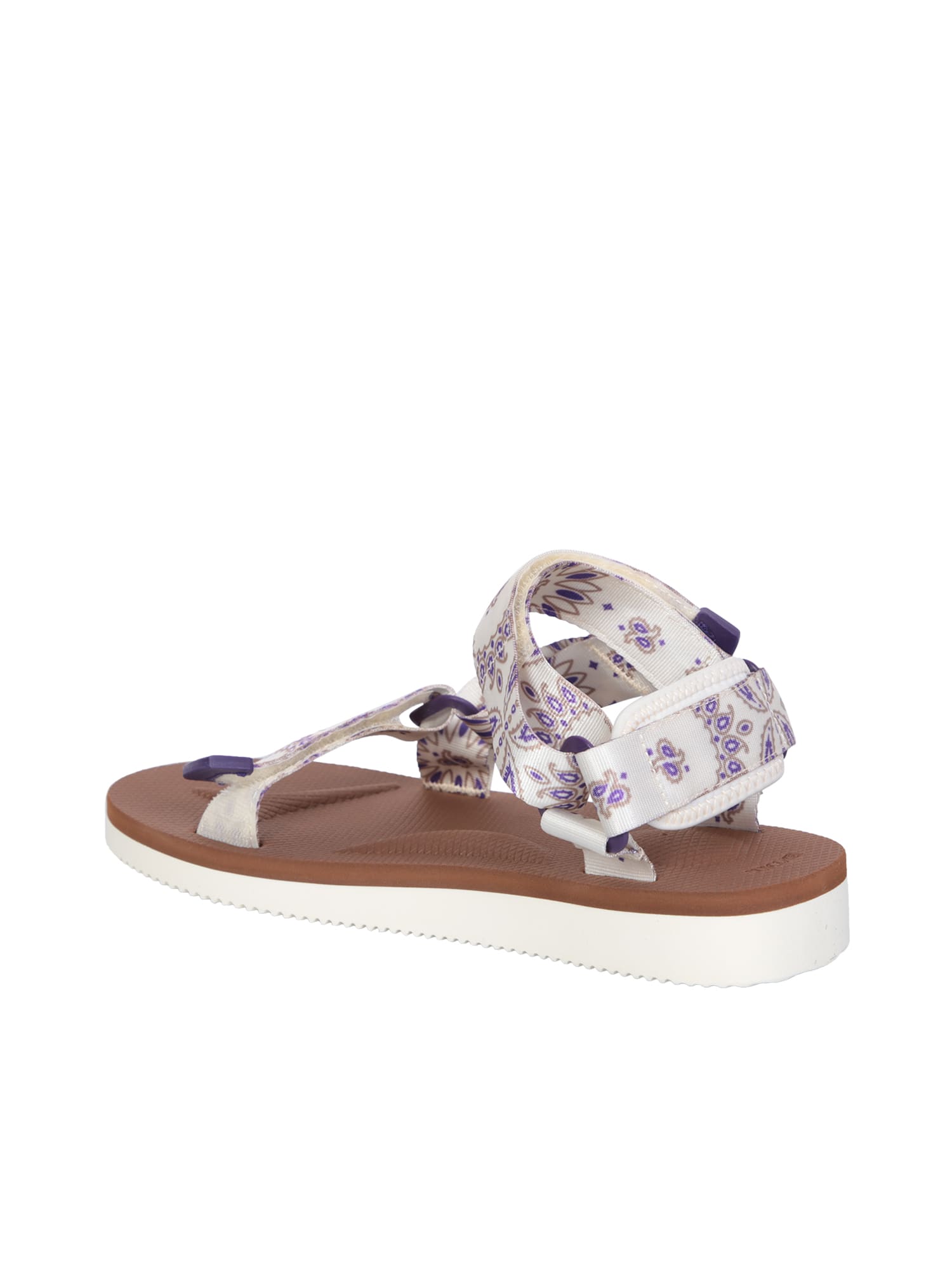 Suicoke Floral Pattern Platform Sandals In Beige