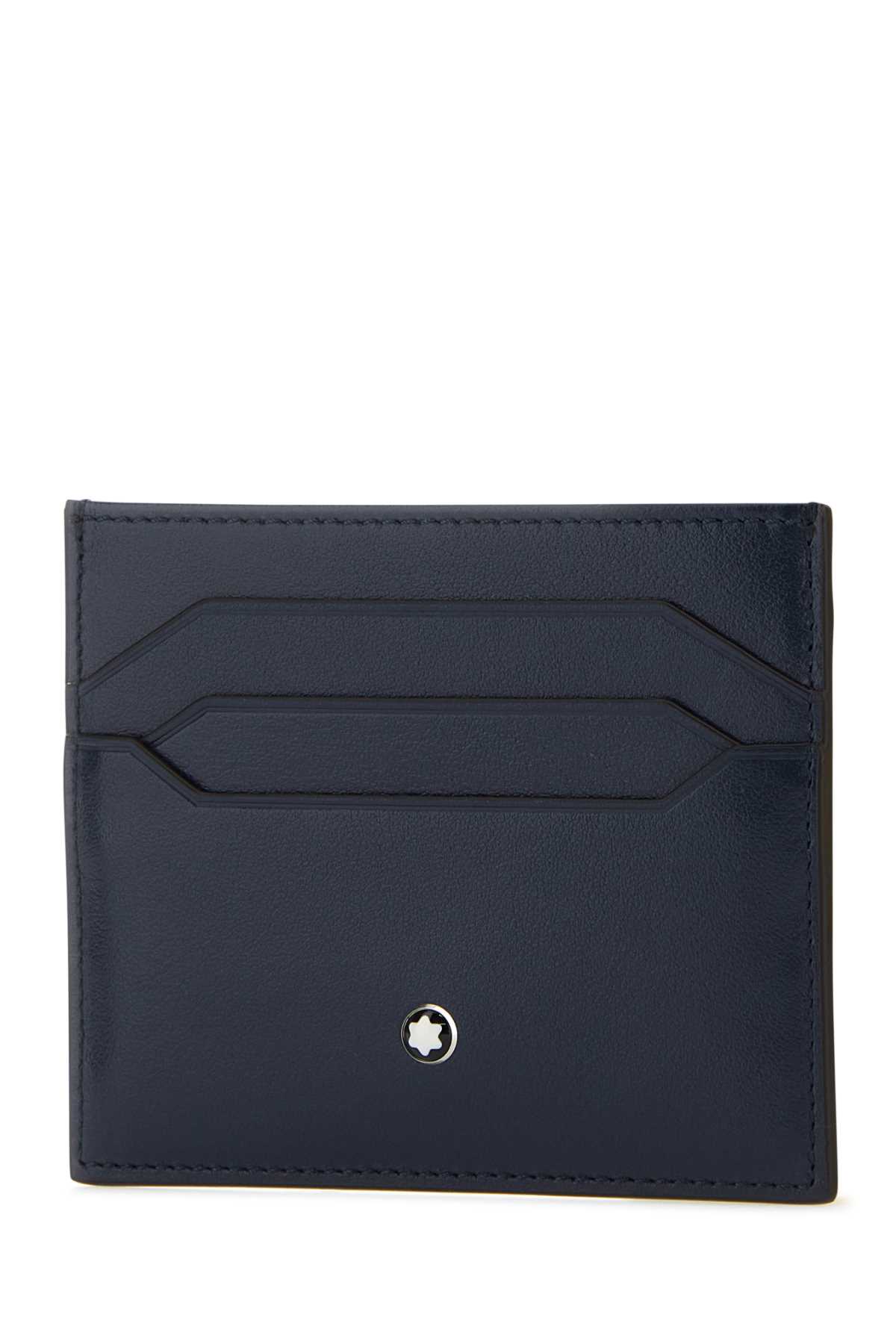 Shop Montblanc Blue Leather Cardholder In Inkblue