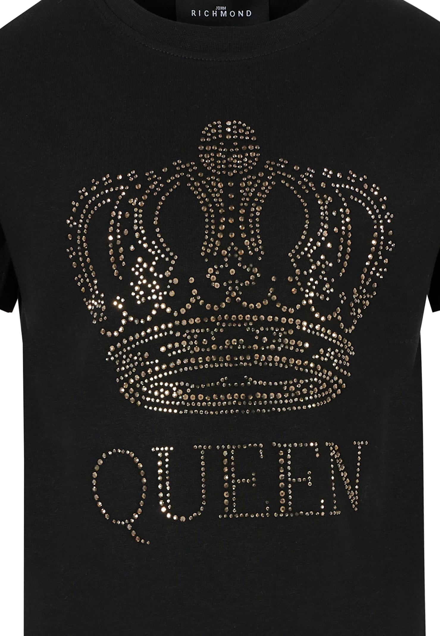 Richmond Black T-shirt For Girl With Crown In Black