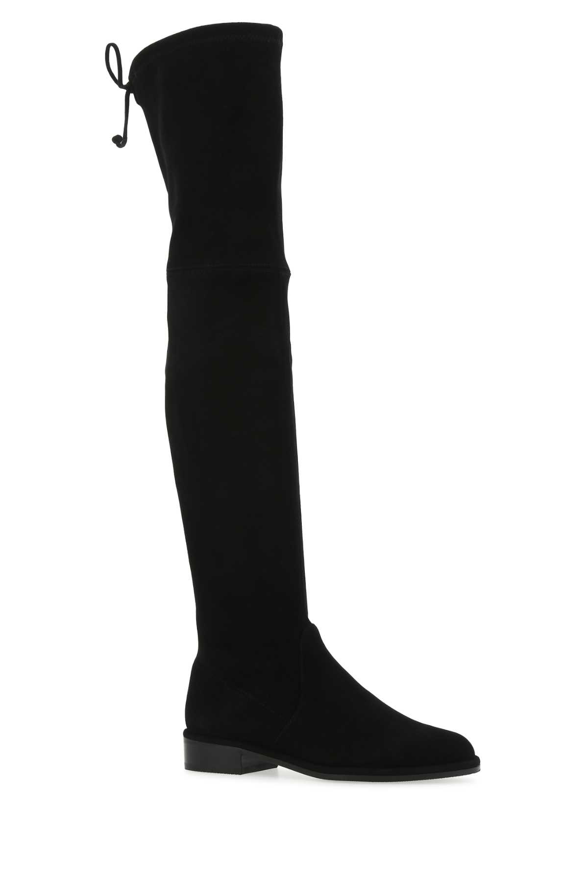 Shop Stuart Weitzman Stivali Lowland In Pelle Scamosciata Nera In Blk