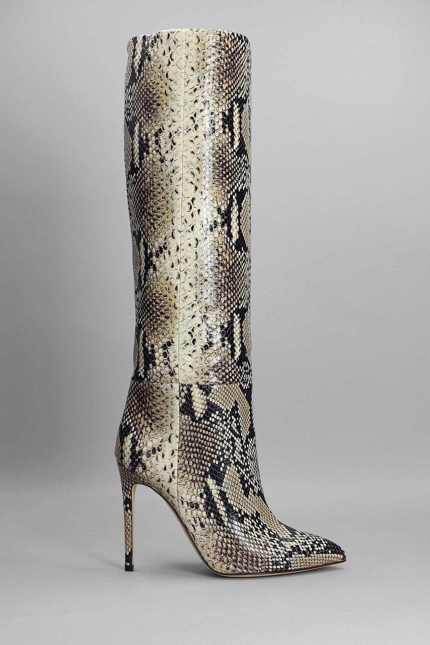Paris Texas High Heels Boots In Python Print Leather
