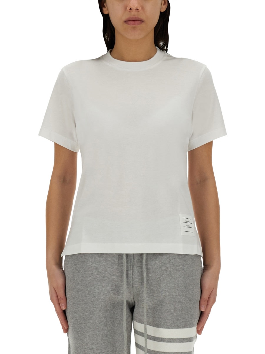 Shop Thom Browne Jersey T-shirt In White