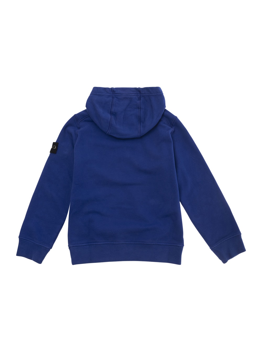 Shop Stone Island Junior Blue Hoodie With Logo Patch In Cotton Man