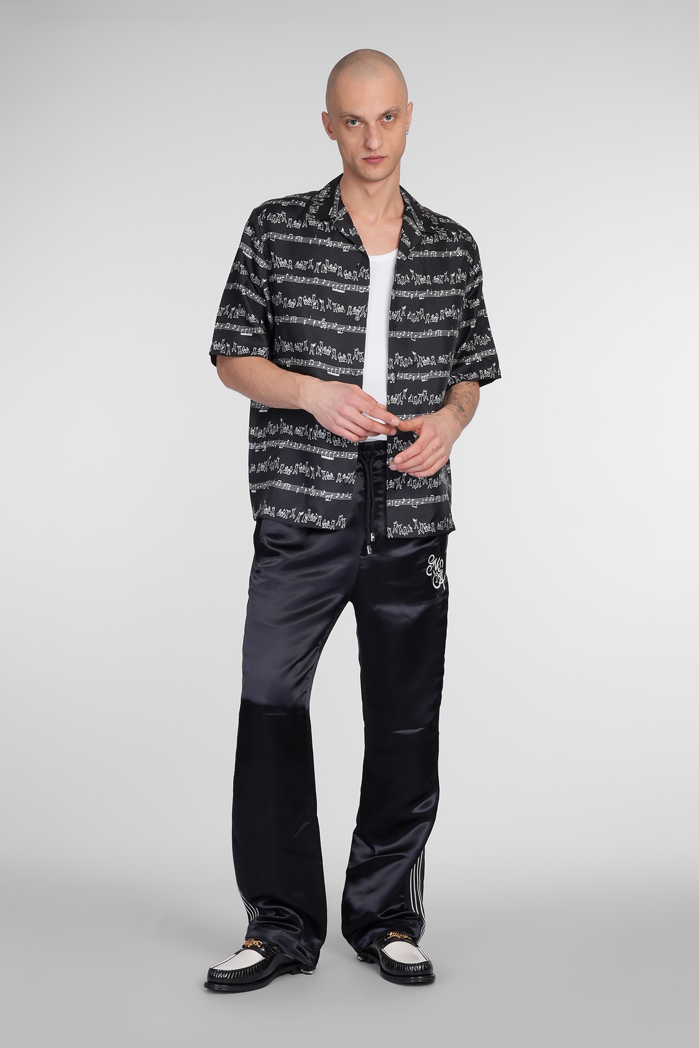 Amiri Black Jazz Band Bowling Shirt In Black