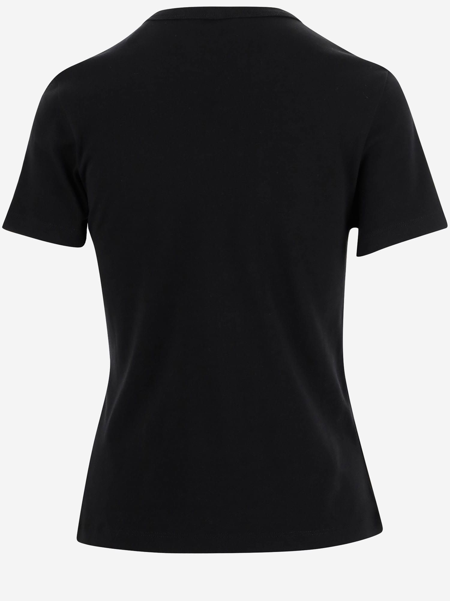 Helmut Lang Logo Embroidered Crew Neck Short Sleeve Top In Black