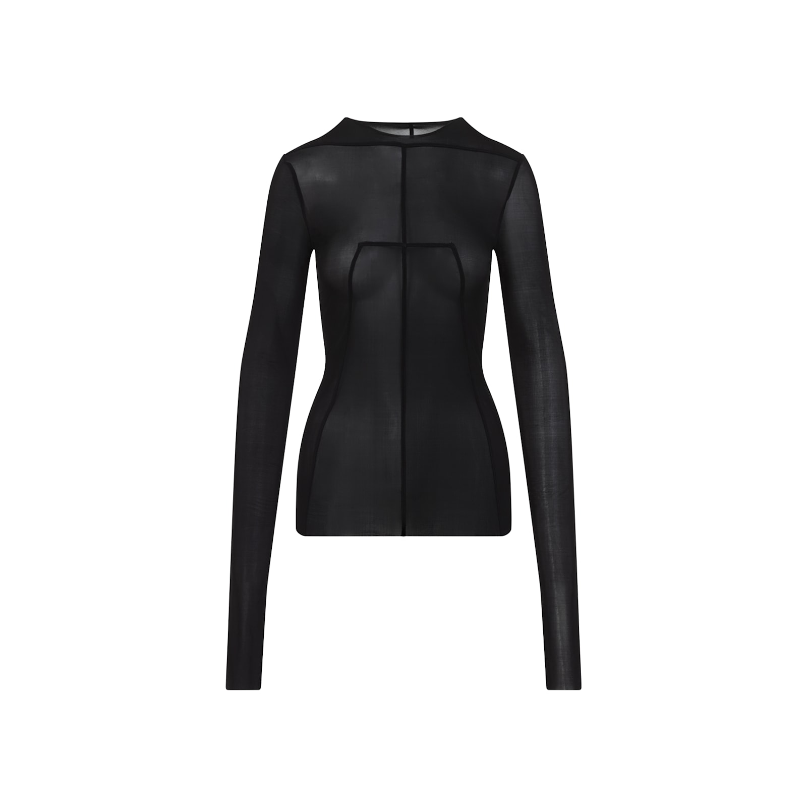 Rick Owens Fitted High Neck Top In Luxurious Cupro-elastane Blend