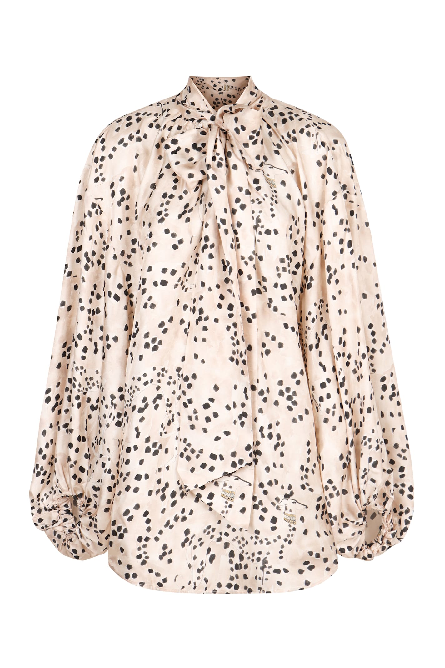 Shop Zimmermann Billow Printed Silk Blouse In Panna