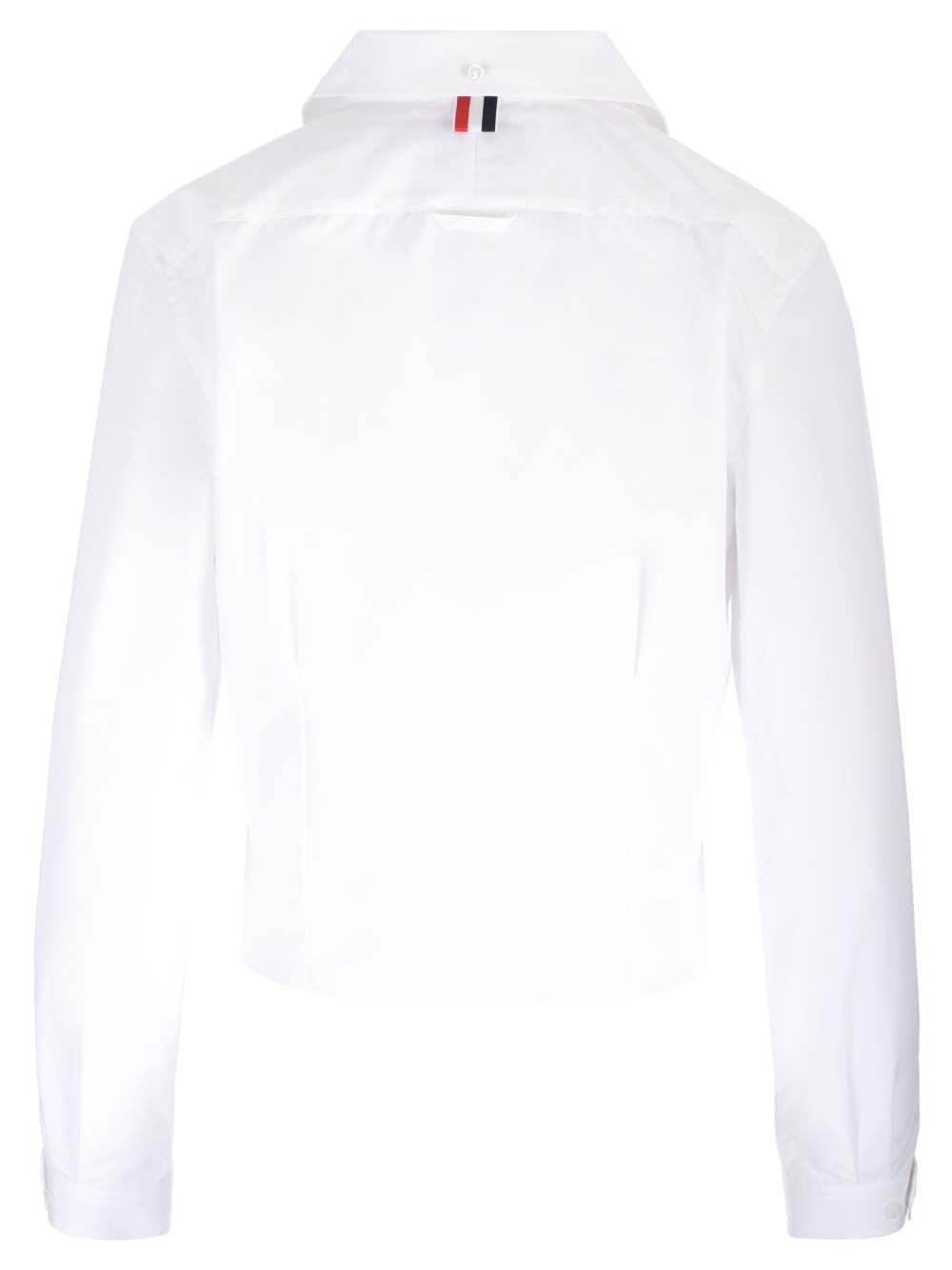 Shop Thom Browne Cropped Shirt In White