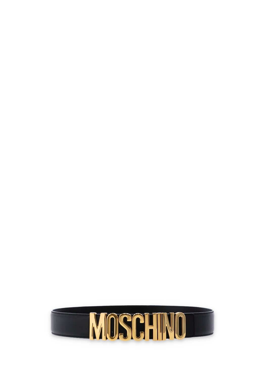 Shop Moschino Belt With Lettering Logo In Black