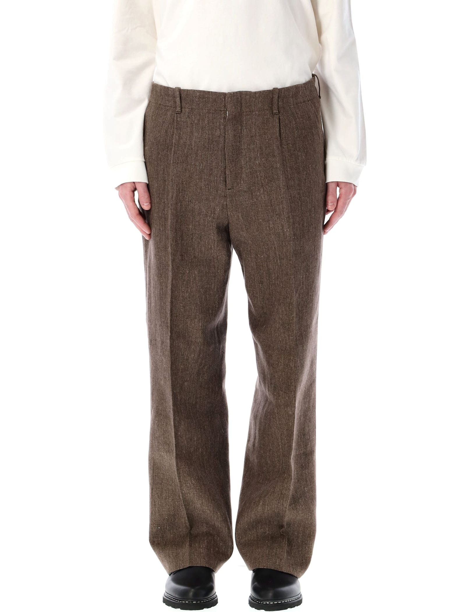 Our Legacy Linen Chino Pants Borrowed In Tobacco