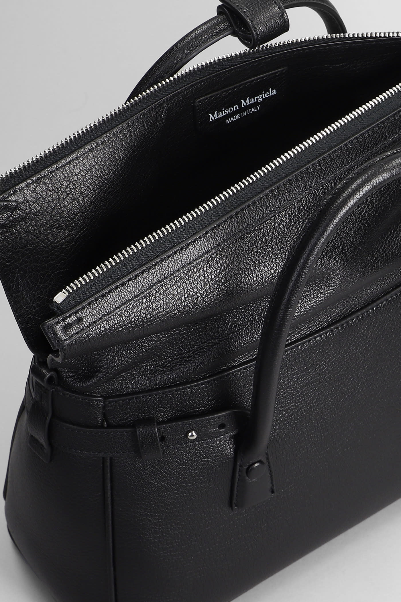 Shop Maison Margiela 5ac Shoulder Bag In Black Leather