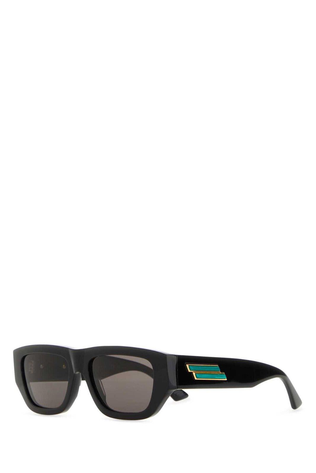 Bottega Veneta Black Acetate Sunglasses In Black