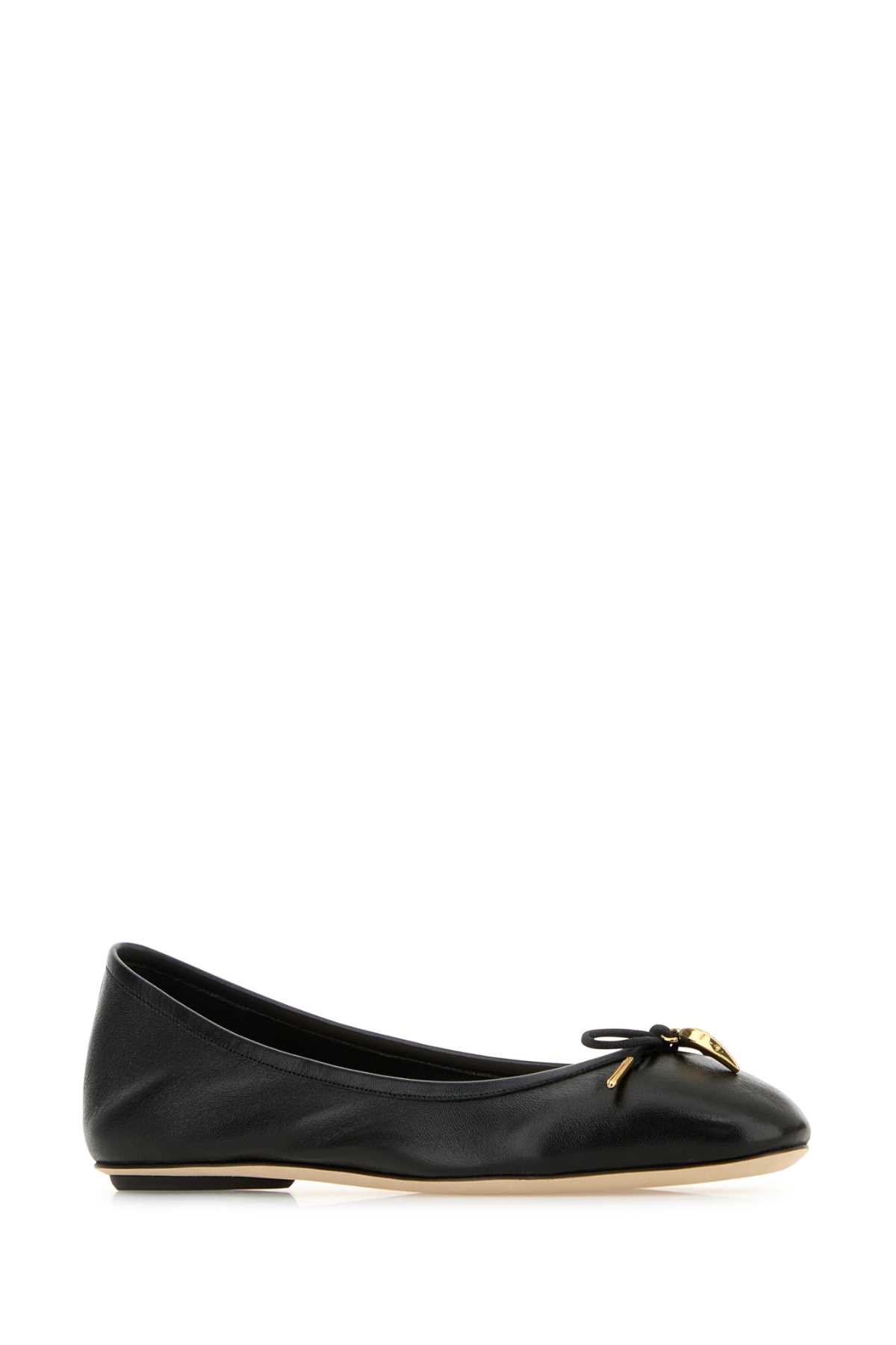 Shop Chloé Black Leather Iris Ballerinas