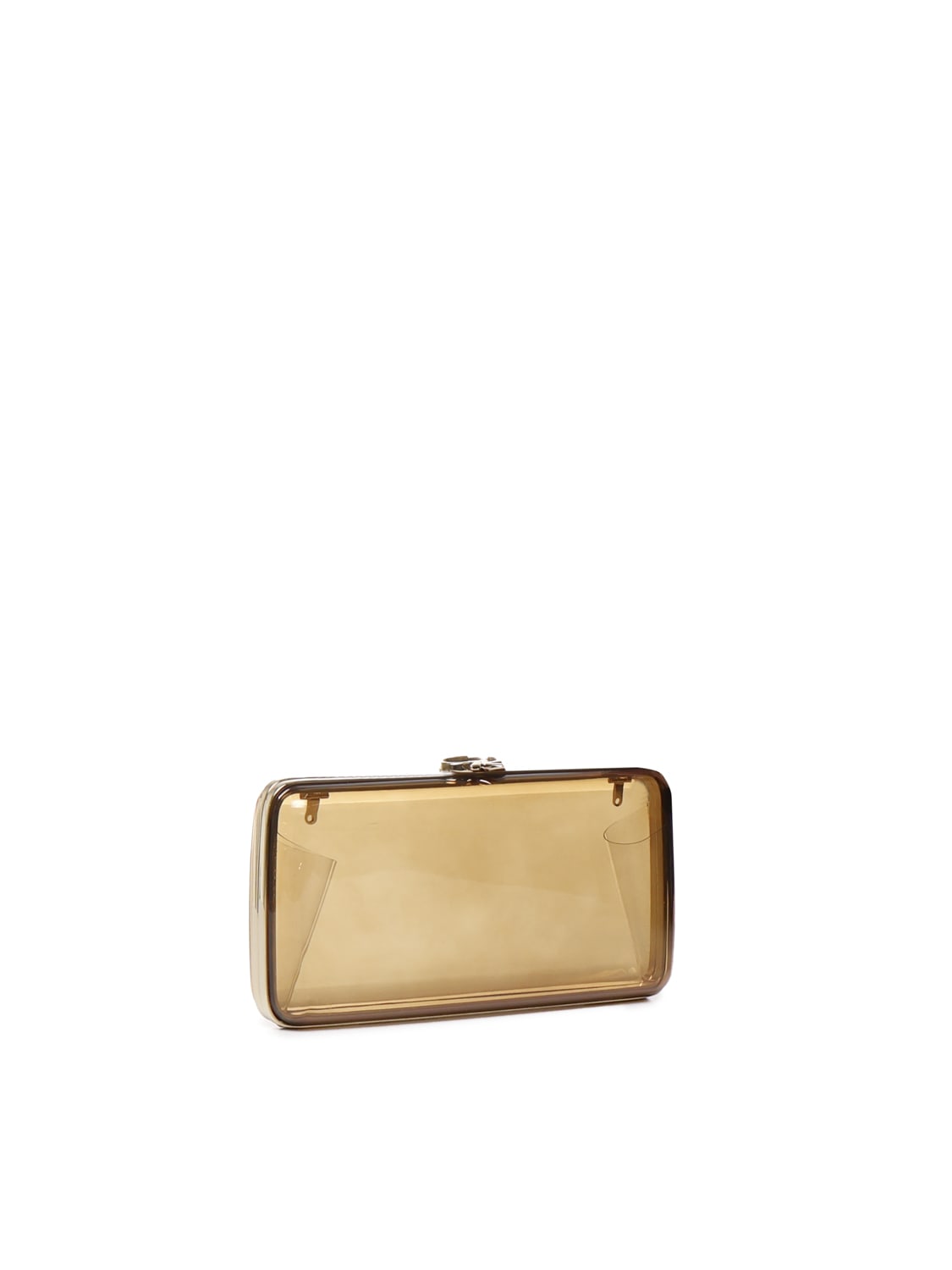 Shop Gianvito Rossi Vetra Clutch In Plexiglass In Golden