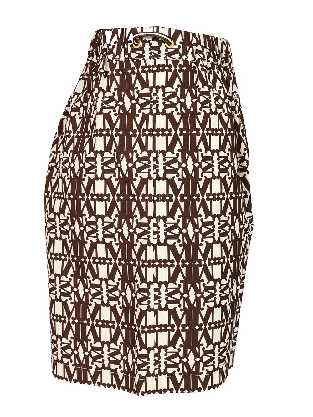 Max Mara Taiga Printed Popeline Short In Brown