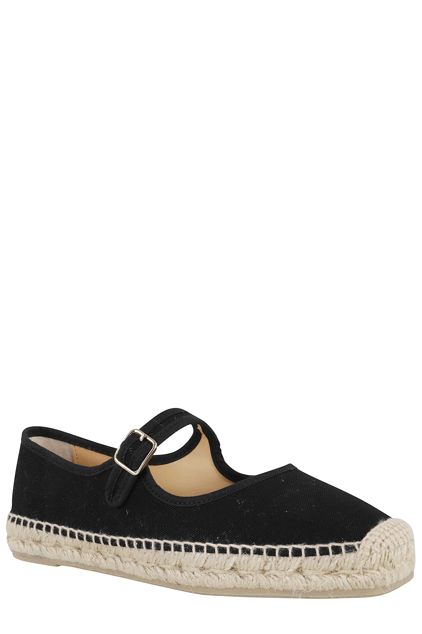 Castaã±er Castaner Classic Black Espadrille With Braided Jute Sole In Negro