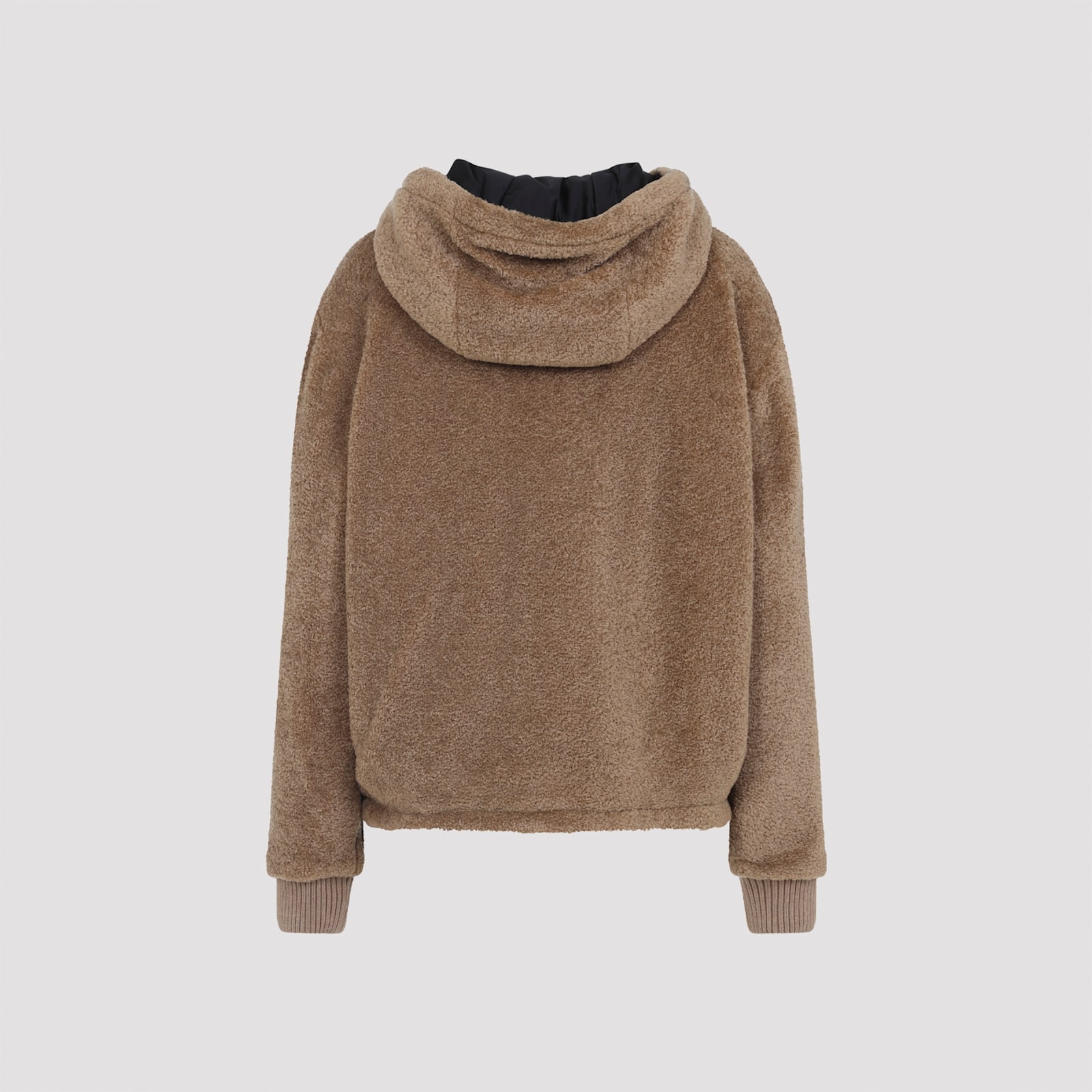 Moncler Reversible Hooded Cardigan Front Pockets In Brown