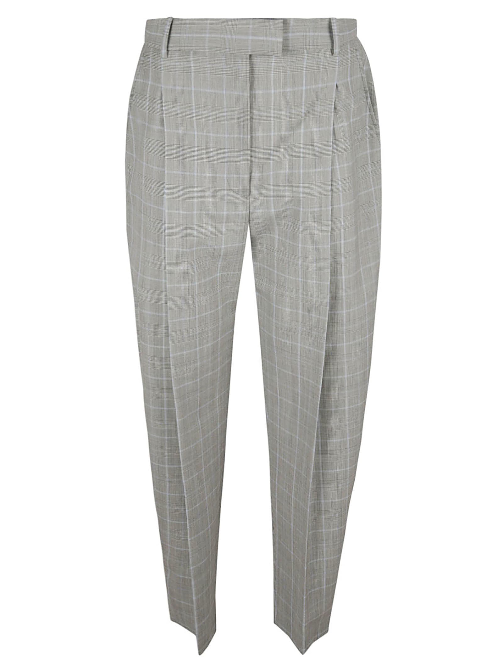 Alexander McQueen Check Pattern Cropped Trousers
