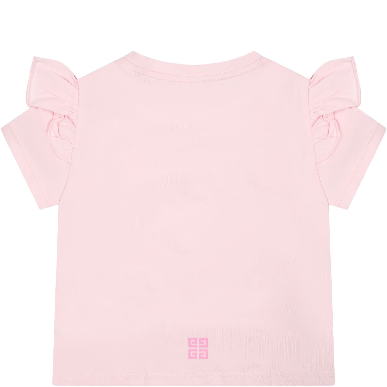 Shop Givenchy Pink T-shirt For Baby Girl With Logo