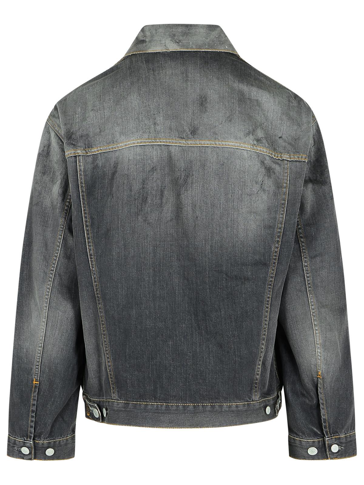 Acne Studios Grey Denim Jacket In Black Wash