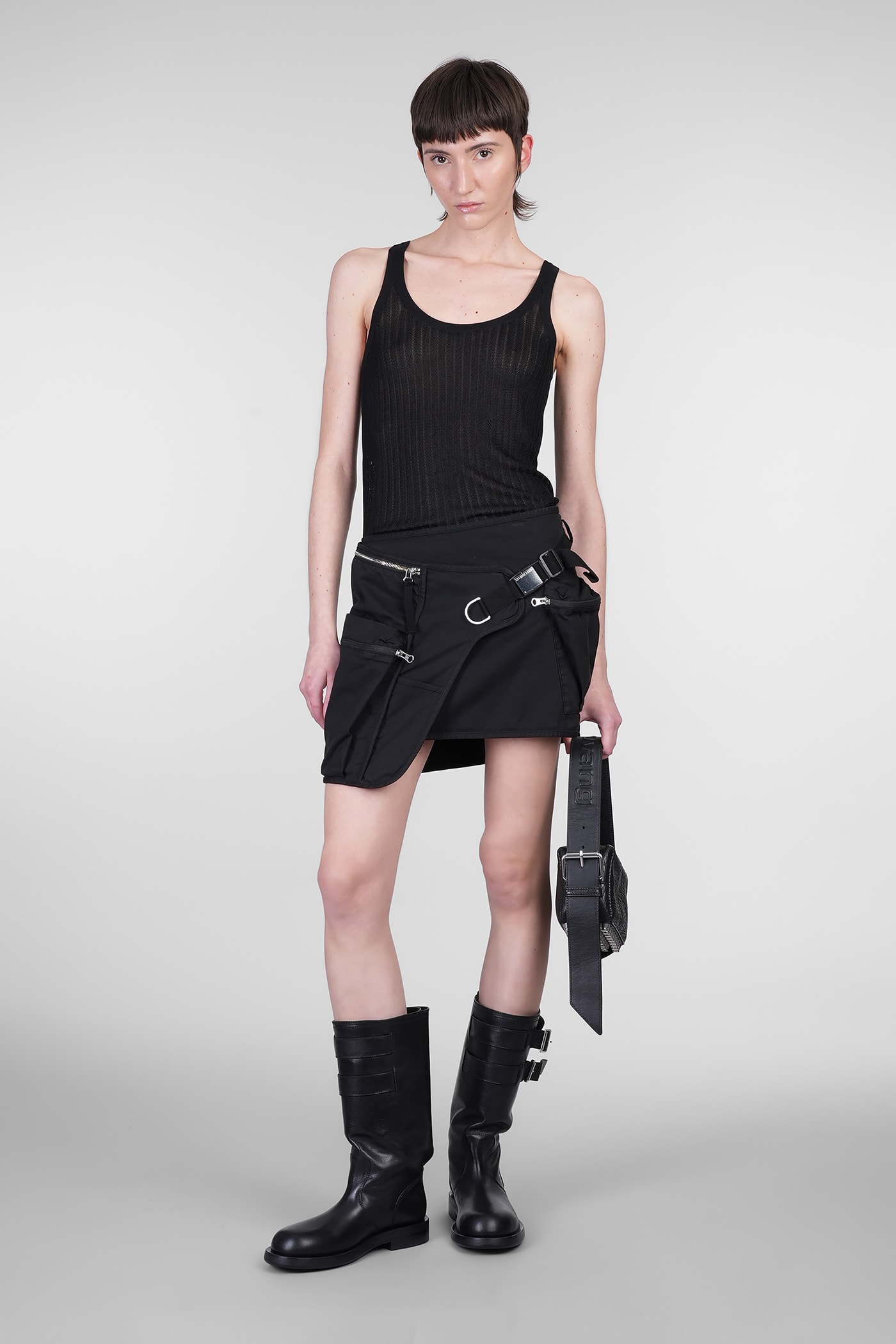 Helmut Lang Topwear In Black Wool And Polyester