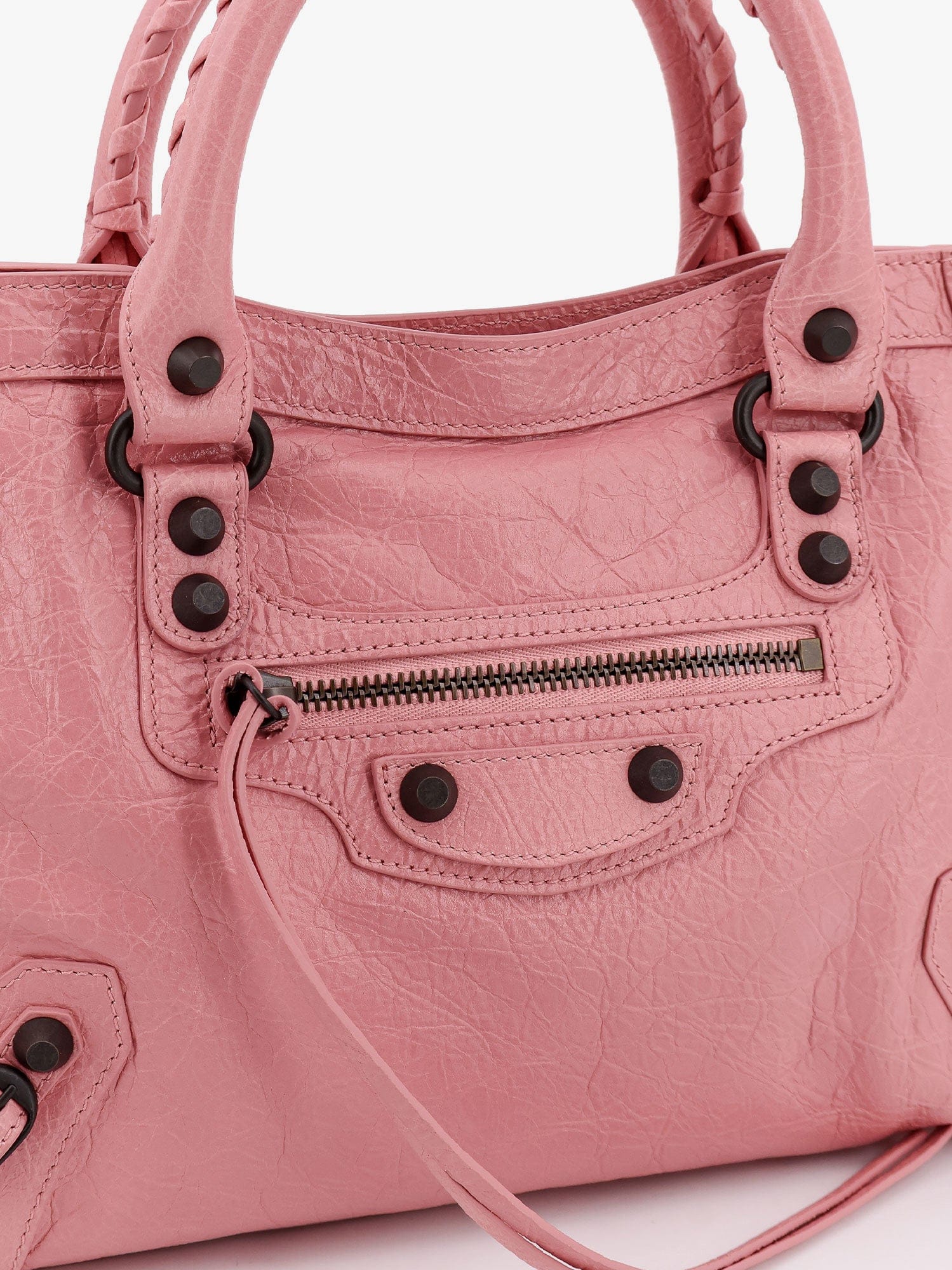 Balenciaga Green Leather Shoulder Handbag With Magnetic Closure And Metal Details
